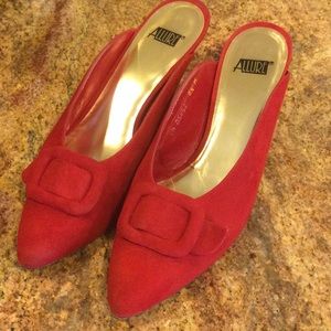 Suede Kitten Heel Mules